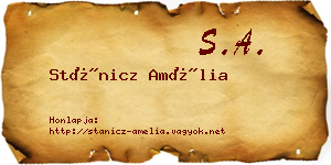 Stánicz Amélia névjegykártya